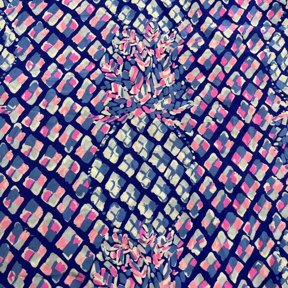 Lilly Pulitzer Elsa Silk Top in Pop Up Toe In Print Blue Pink Pineapple Sz XXS - Picture 9 of 12